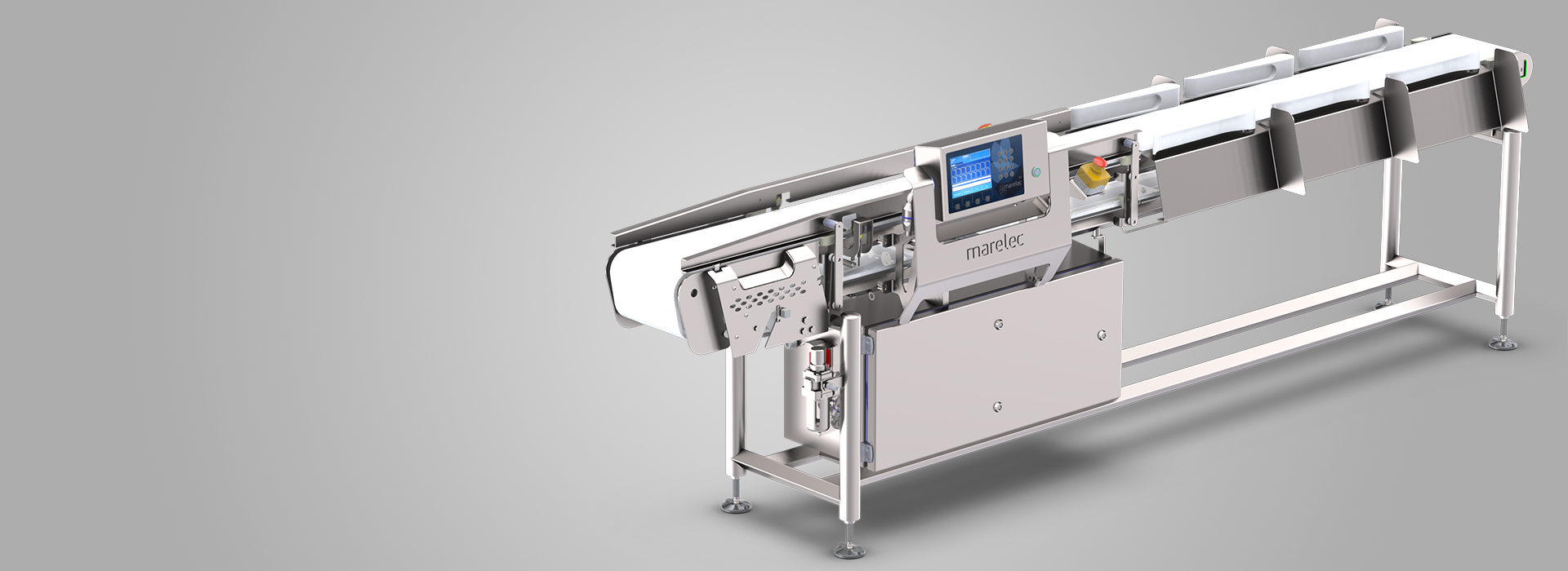 Compact grading solution for sorting and batching poultry parts