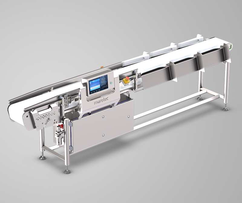 Compact grading solution for sorting and batching poultry parts